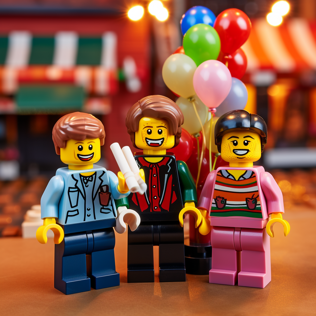 Lego Family Celebrating New Year 2024.