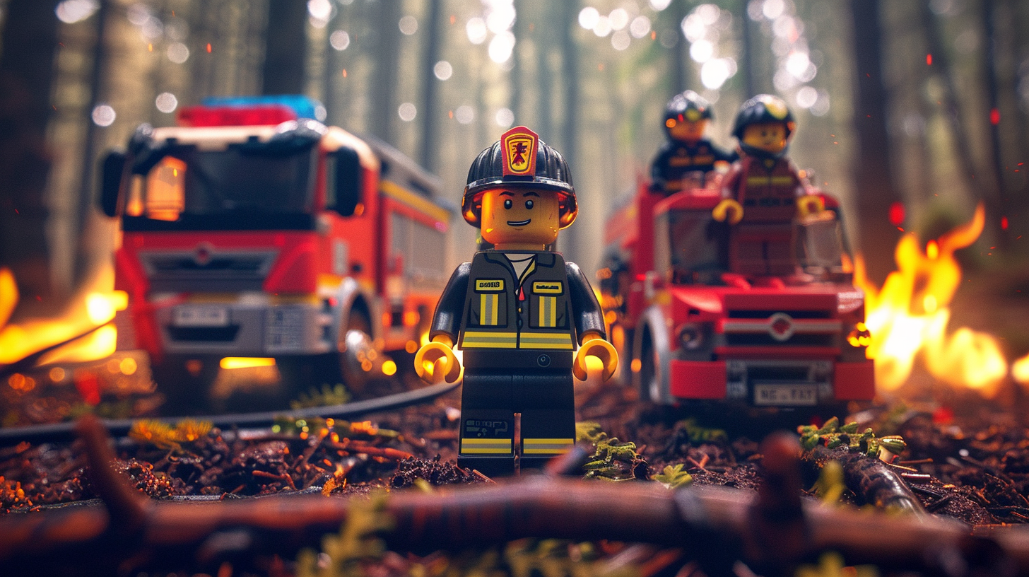 Lego Fire Rescue Team Scene