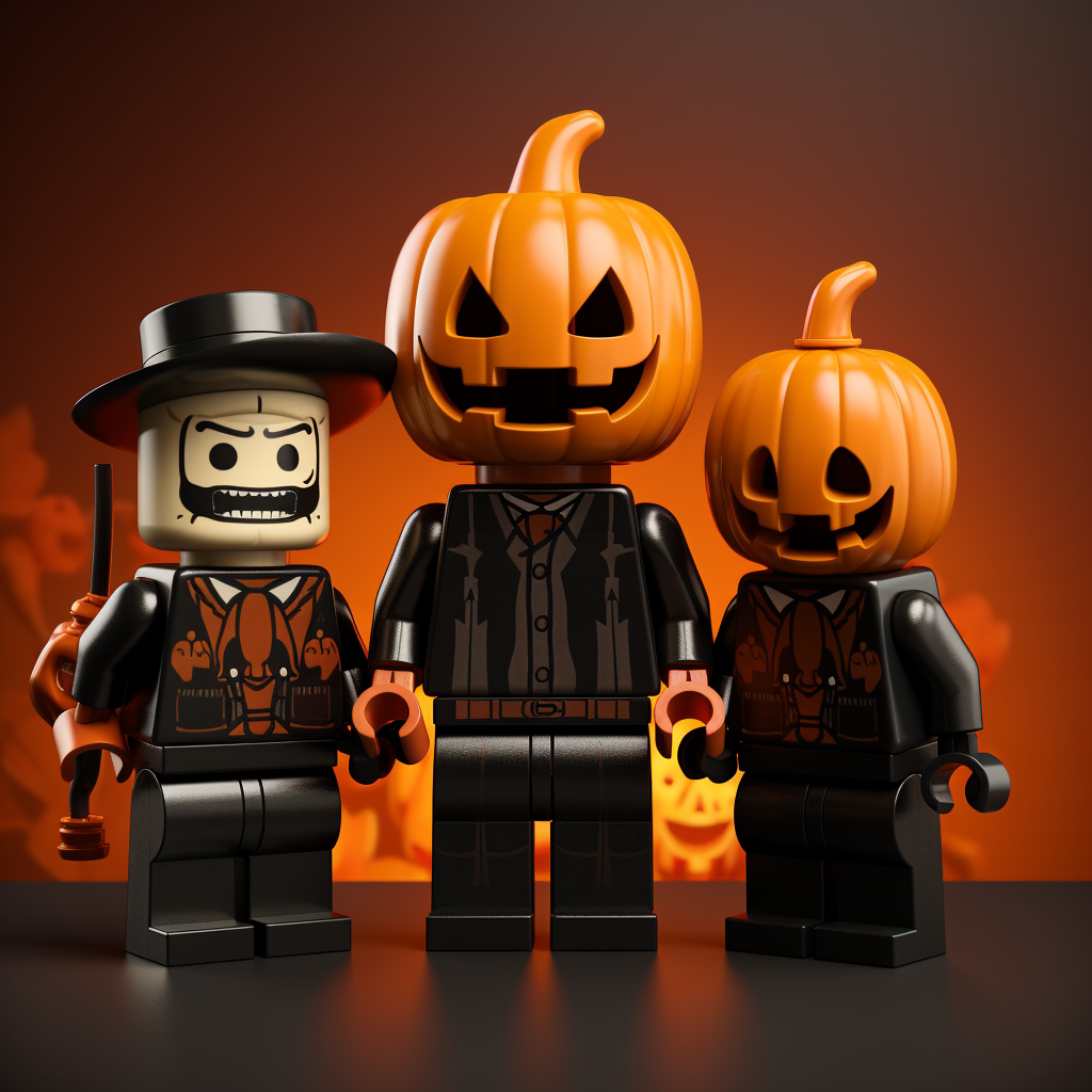 Lego Halloween characters in costume