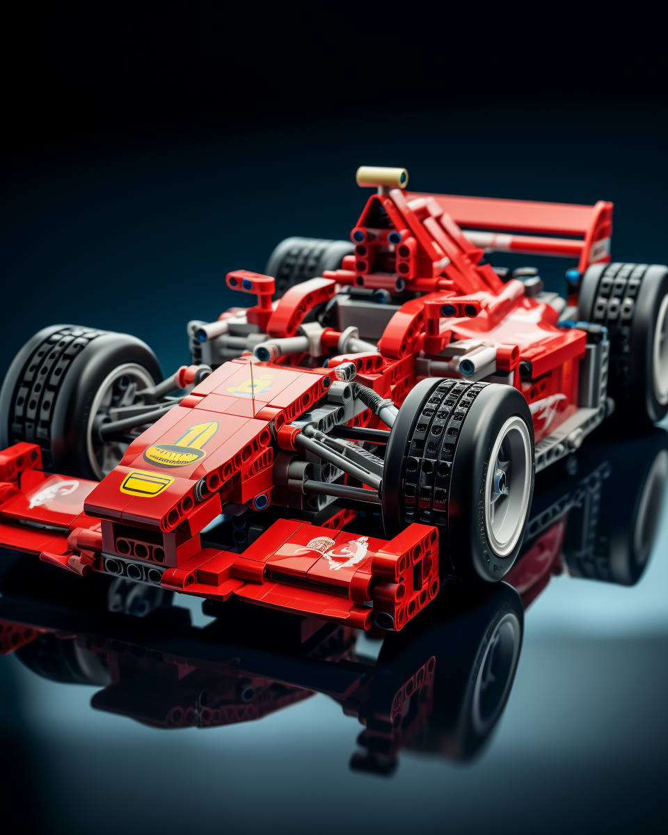 Lego racing car built with photorealistic details