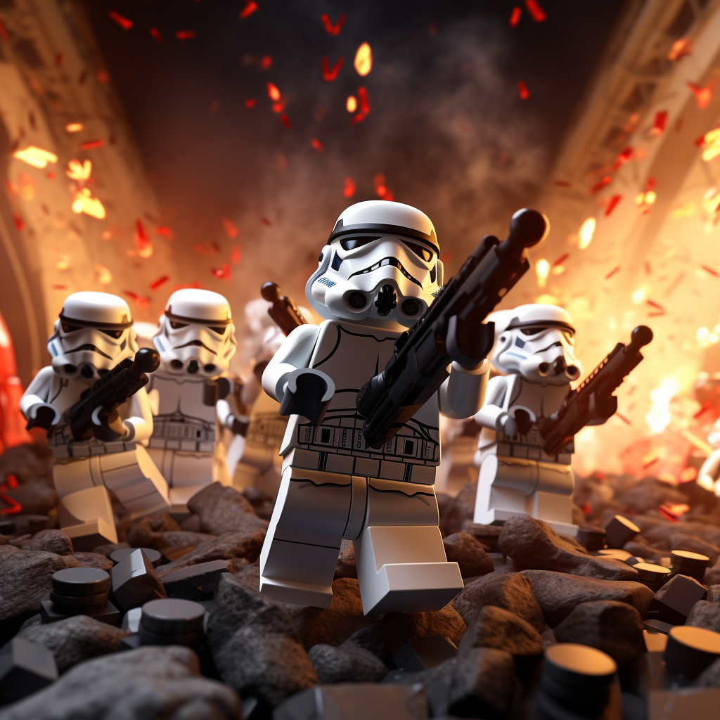 Lego Star Wars Stormtroopers vs Jedis Battle