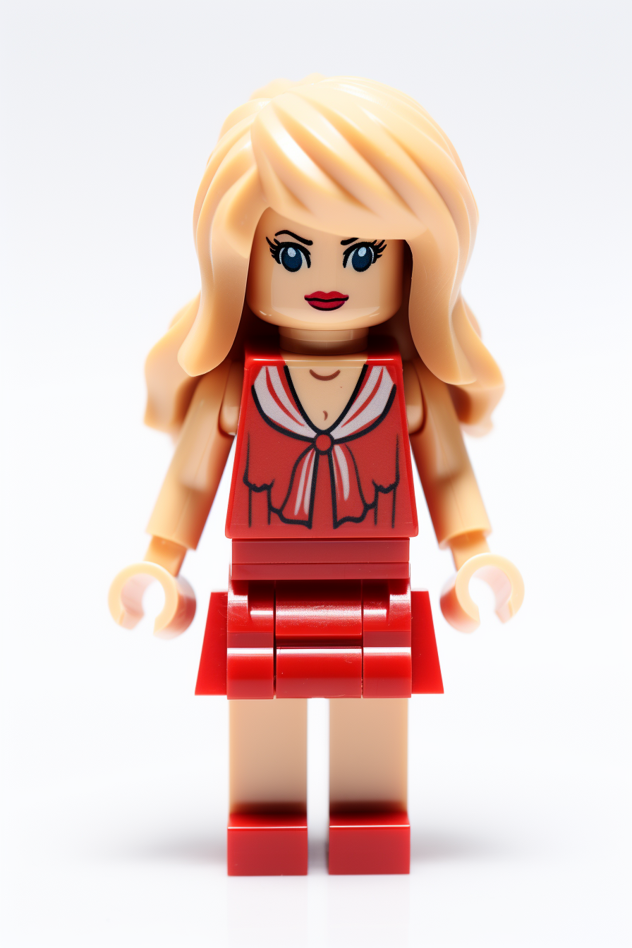 Lego Taylor Swift on White Background