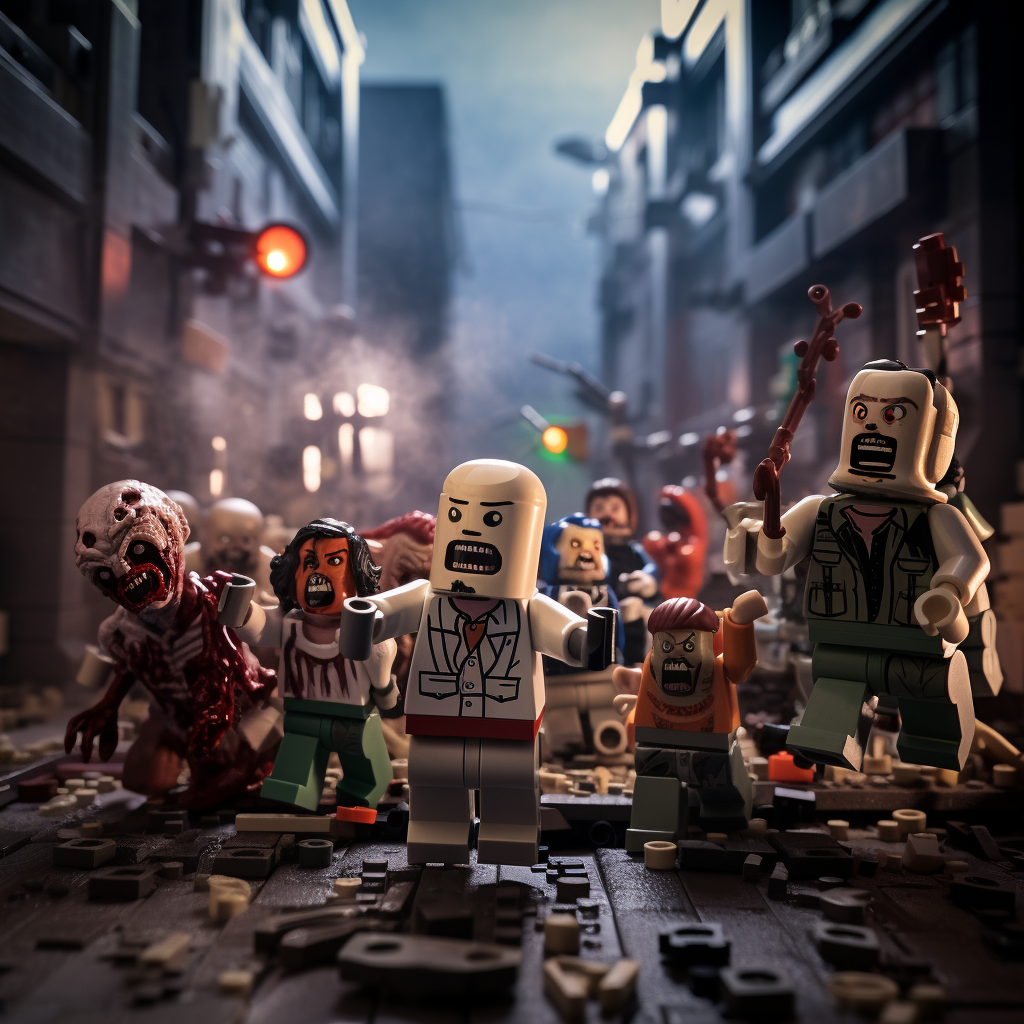 Lego zombies in action