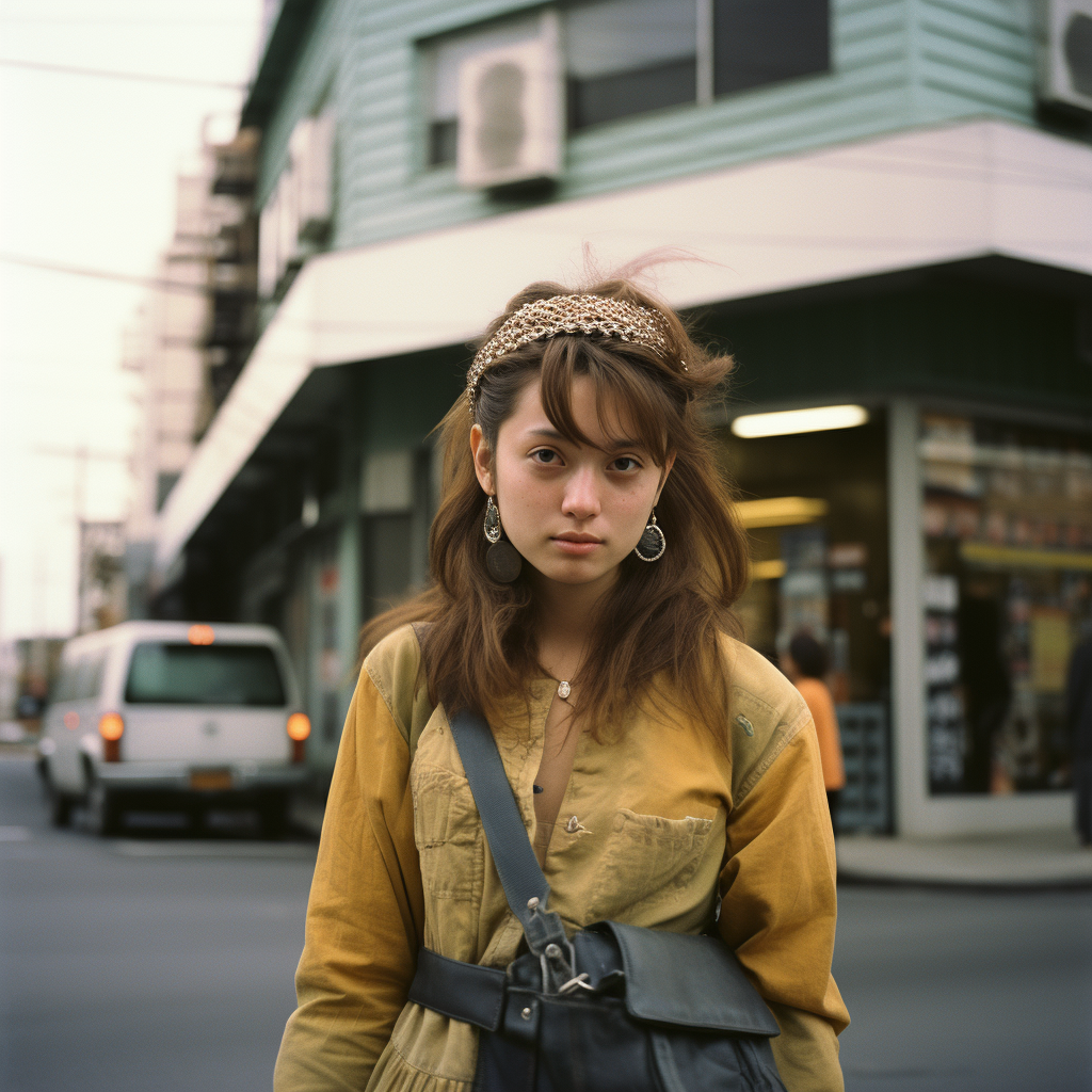 Ethnic woman with Leica camera