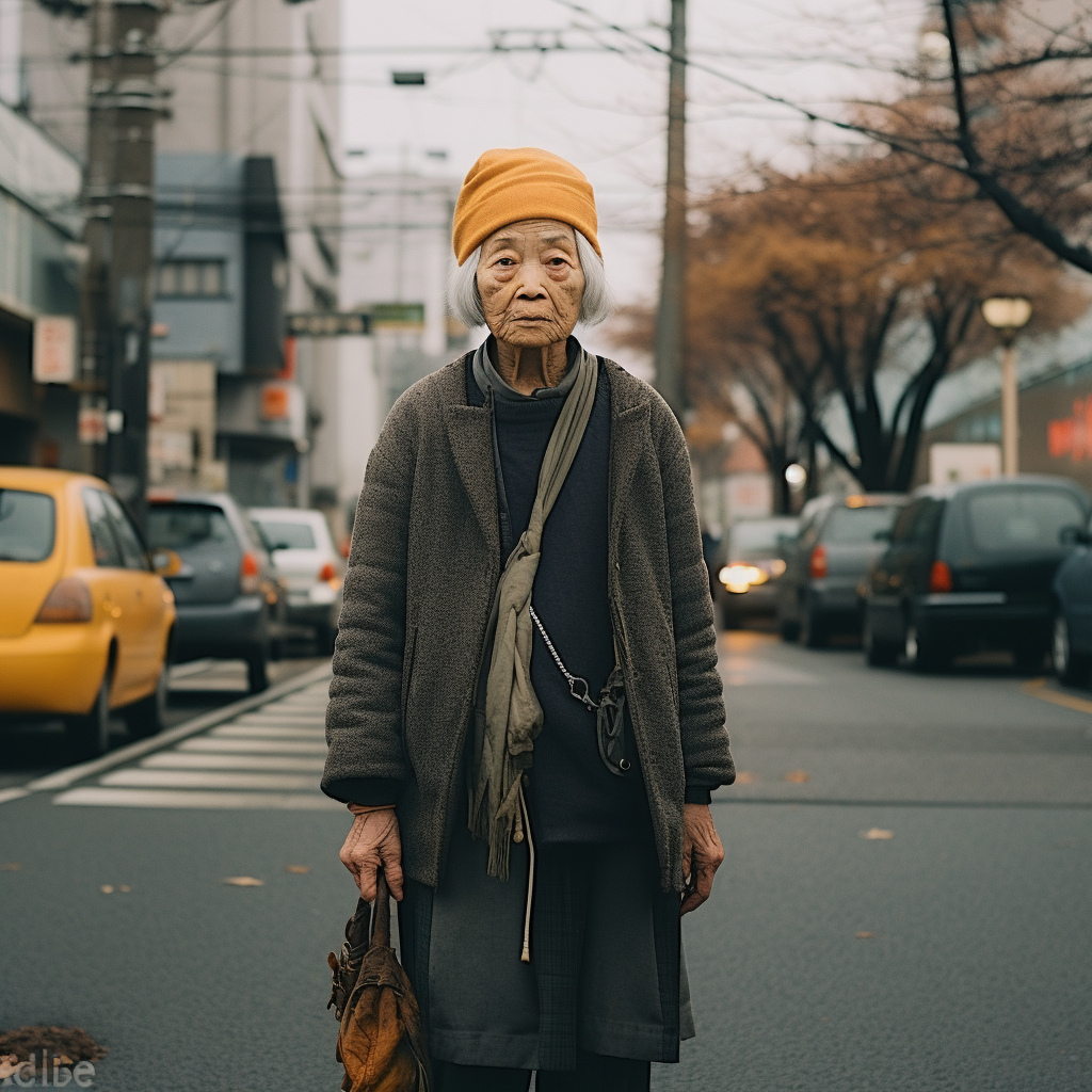 Elderwoman in Japan street snap