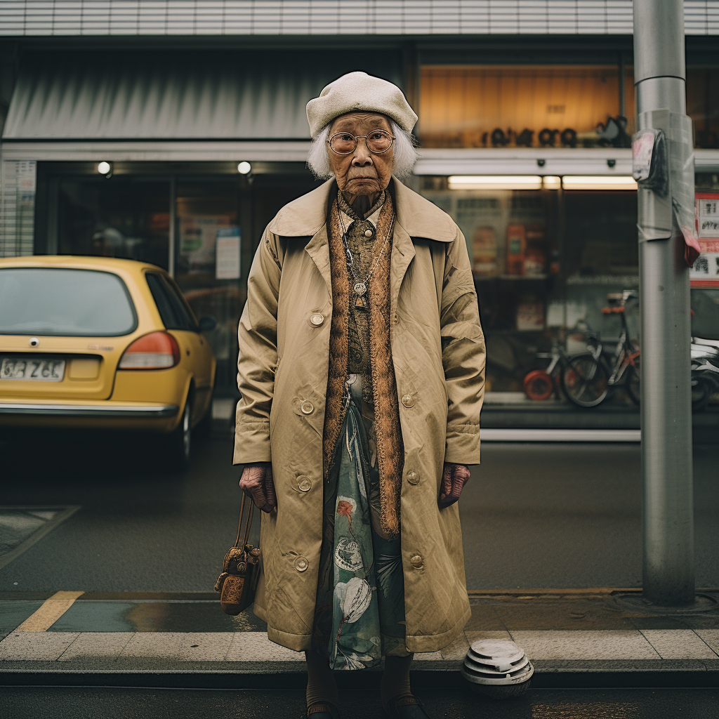 Elderwoman in Japan captured through Leica camera