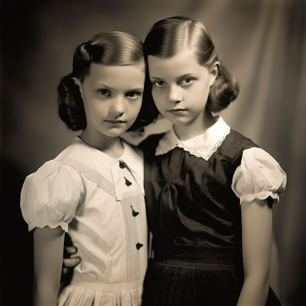 Vintage photograph of Lela and Jean, 1936