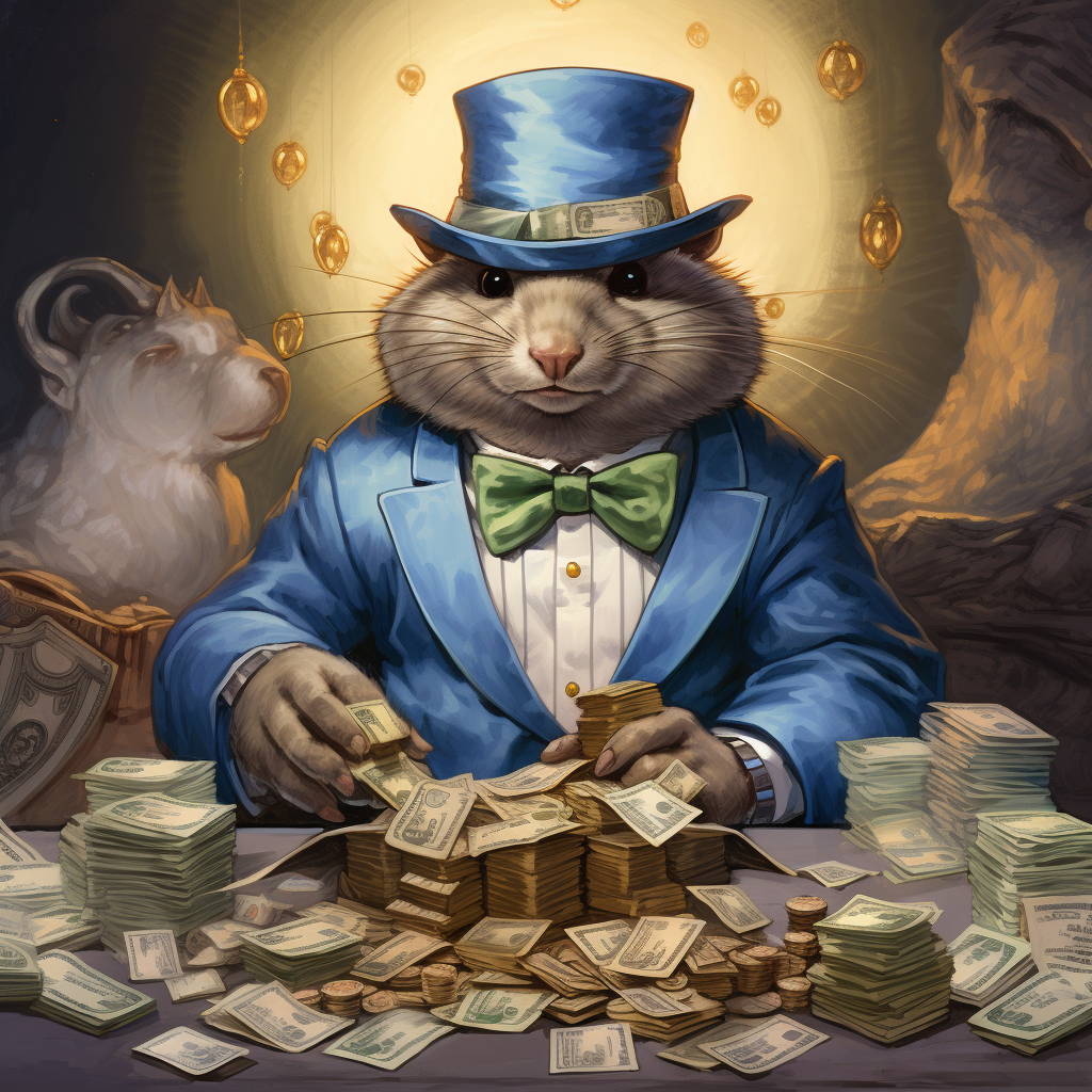 Smart lemming counting money with style