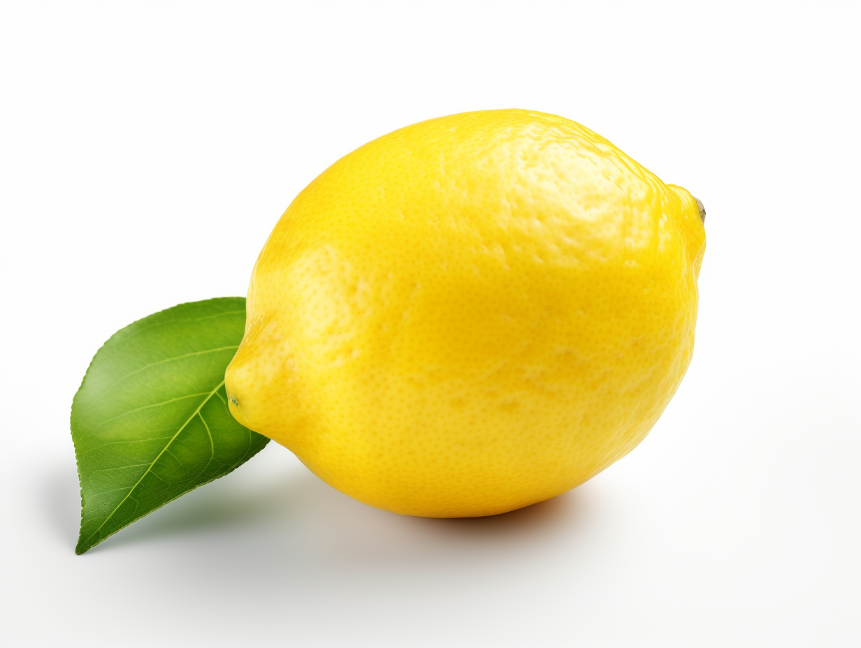 Realistic lemon on white background