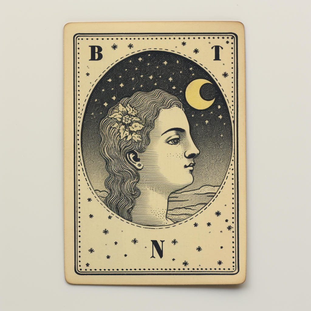 Vintage Lenormand Card  The Moon