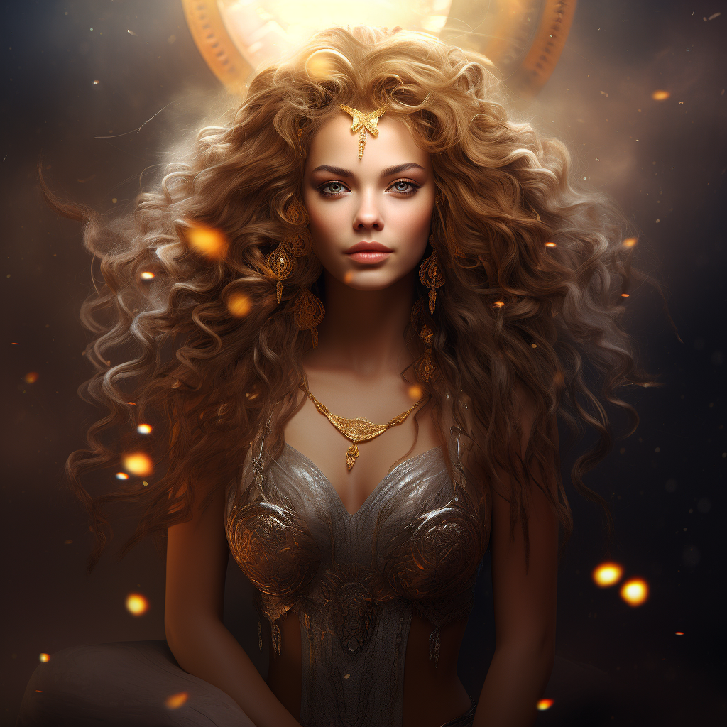 Leo zodiac sign as goddess