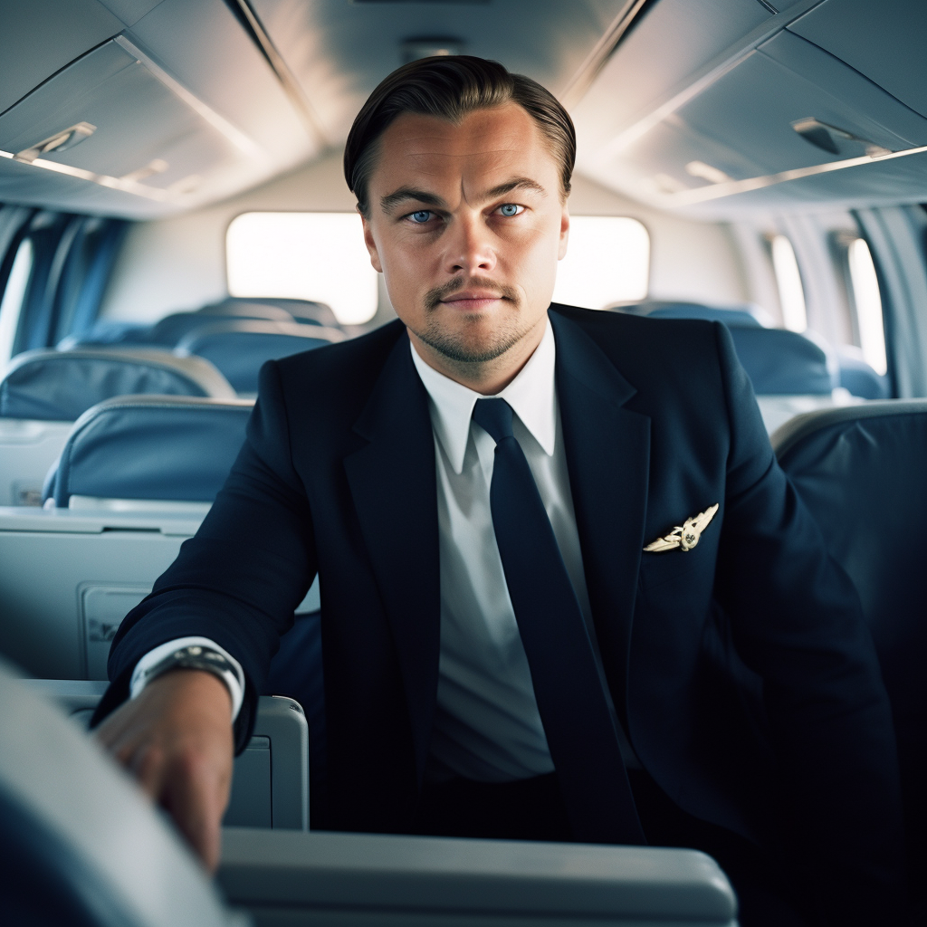 Leonardo DiCaprio as flight attendant