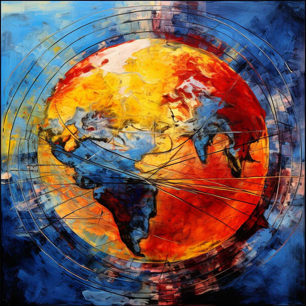 Impressionistic globe image by Leonardo Davinci