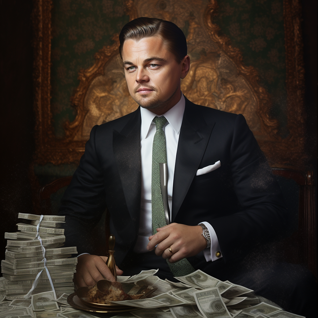 Leonardo DiCaprio enjoying a dollar feast