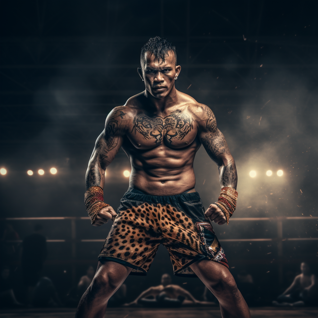 Strong and Defiant Muay Thai Fighter