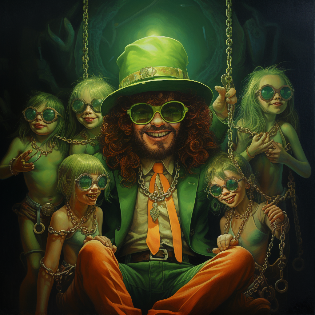 Leprechaun with Glasses and Girls