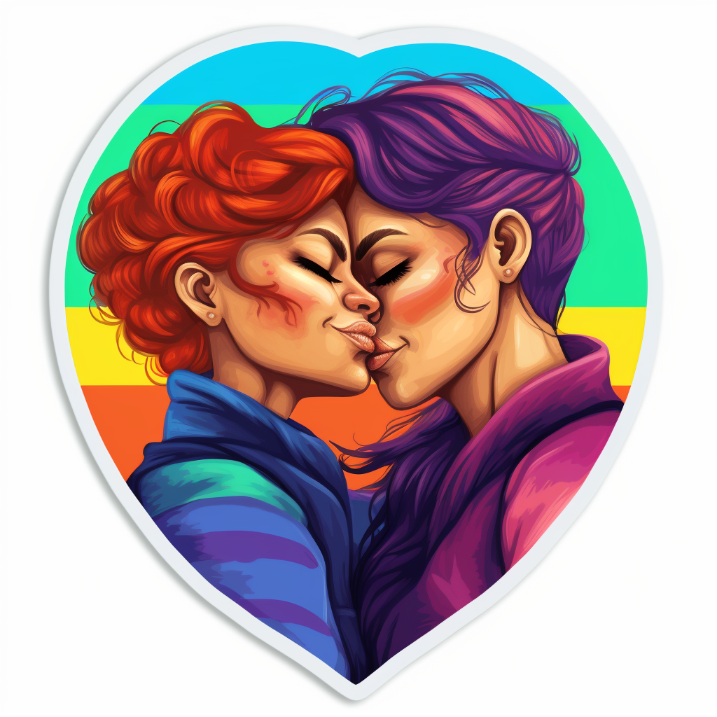 Lesbian pride stickers design