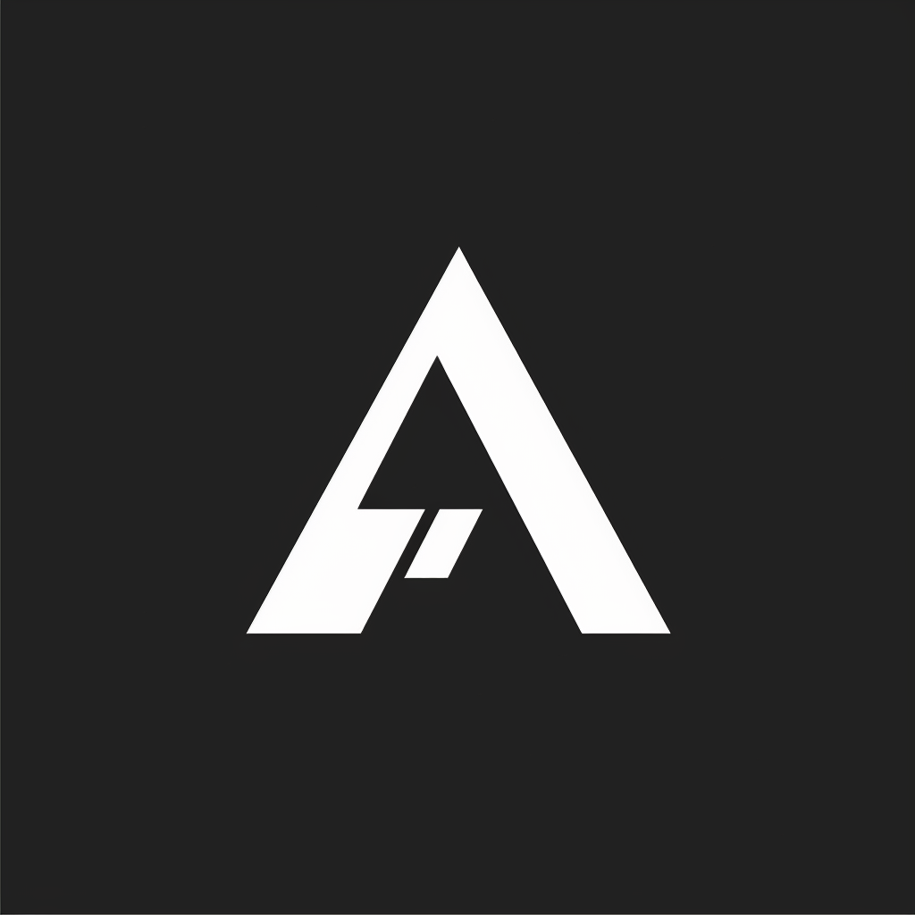 Letter A logo in black and white