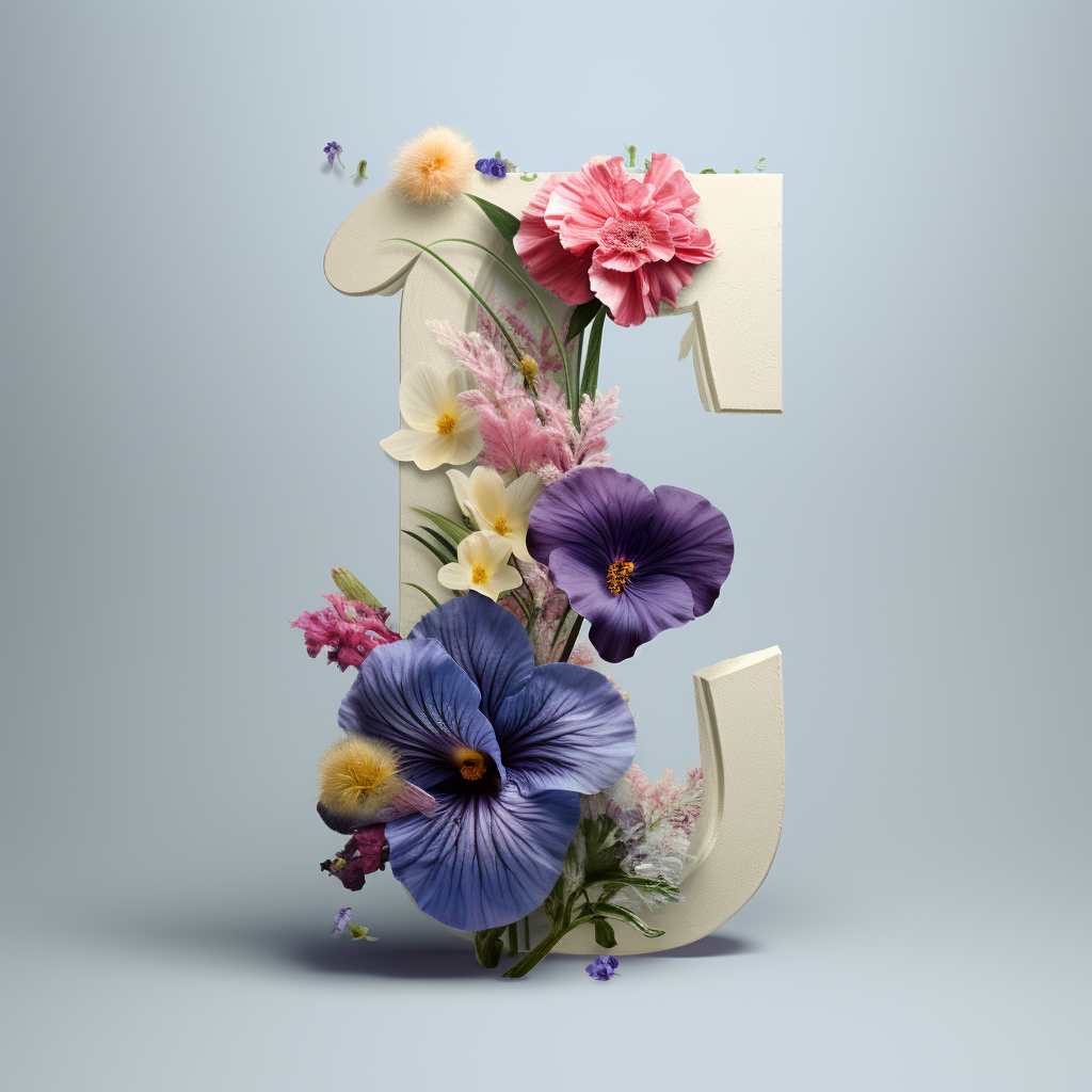 Flower letter  i  made of flower