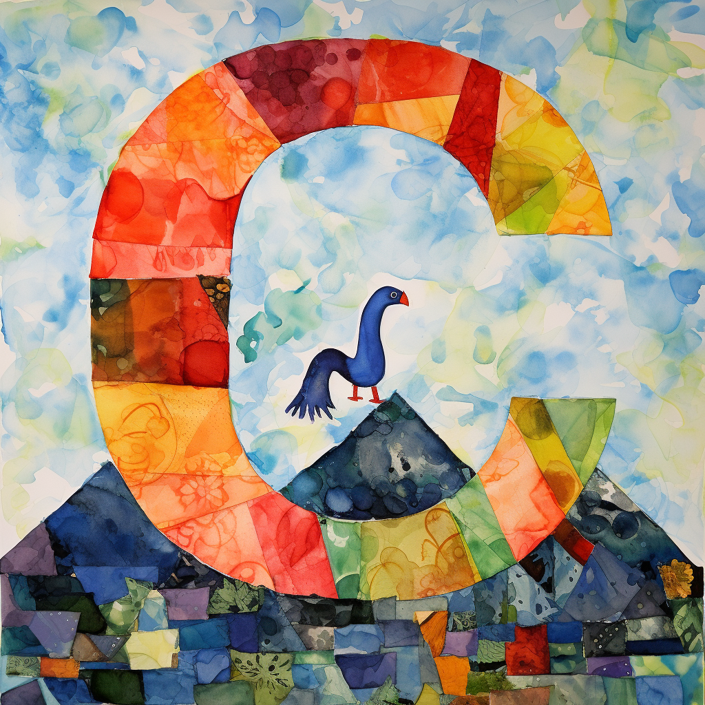 Colorful letter Q illustration by Eric Carle