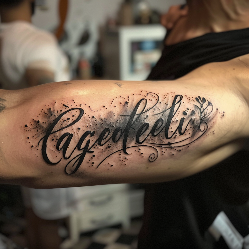 grateful man tattoo lettering design