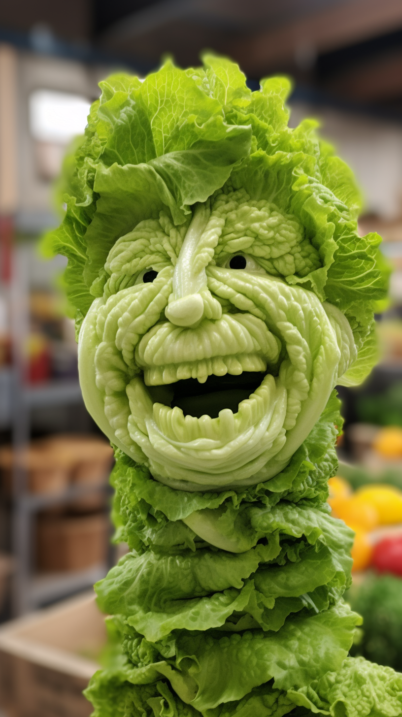 Lettuce person smiling photograph