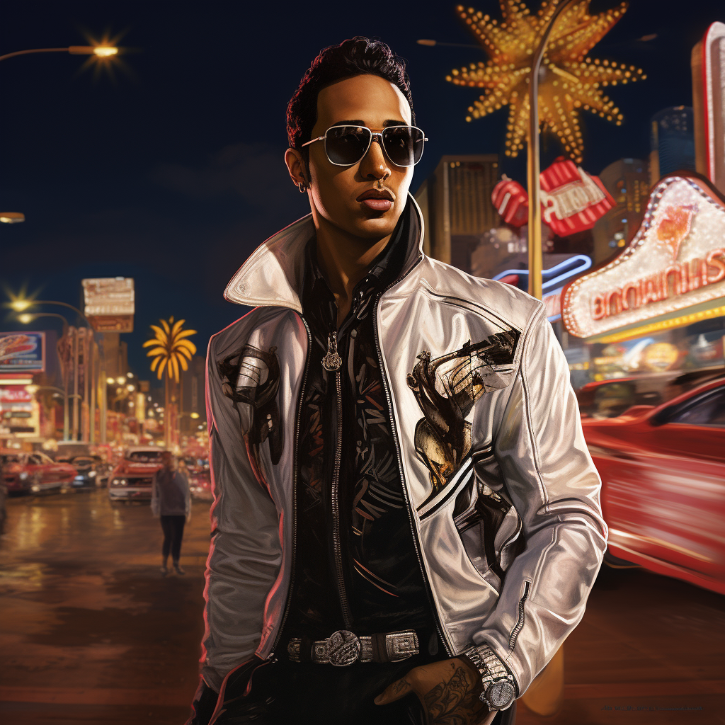 Lewis Hamilton as Elvis Presley in Las Vegas