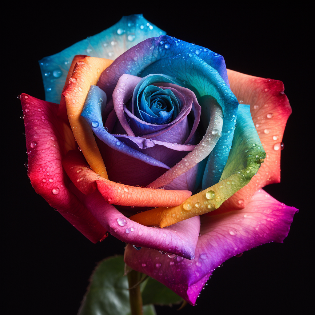 LGBT Rose on Black Background