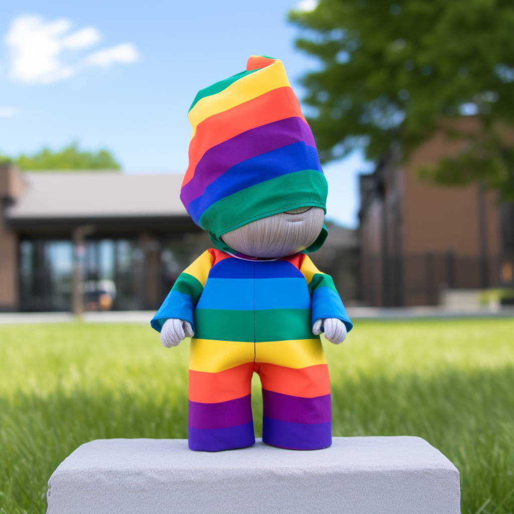 Rainbow baby flag statue