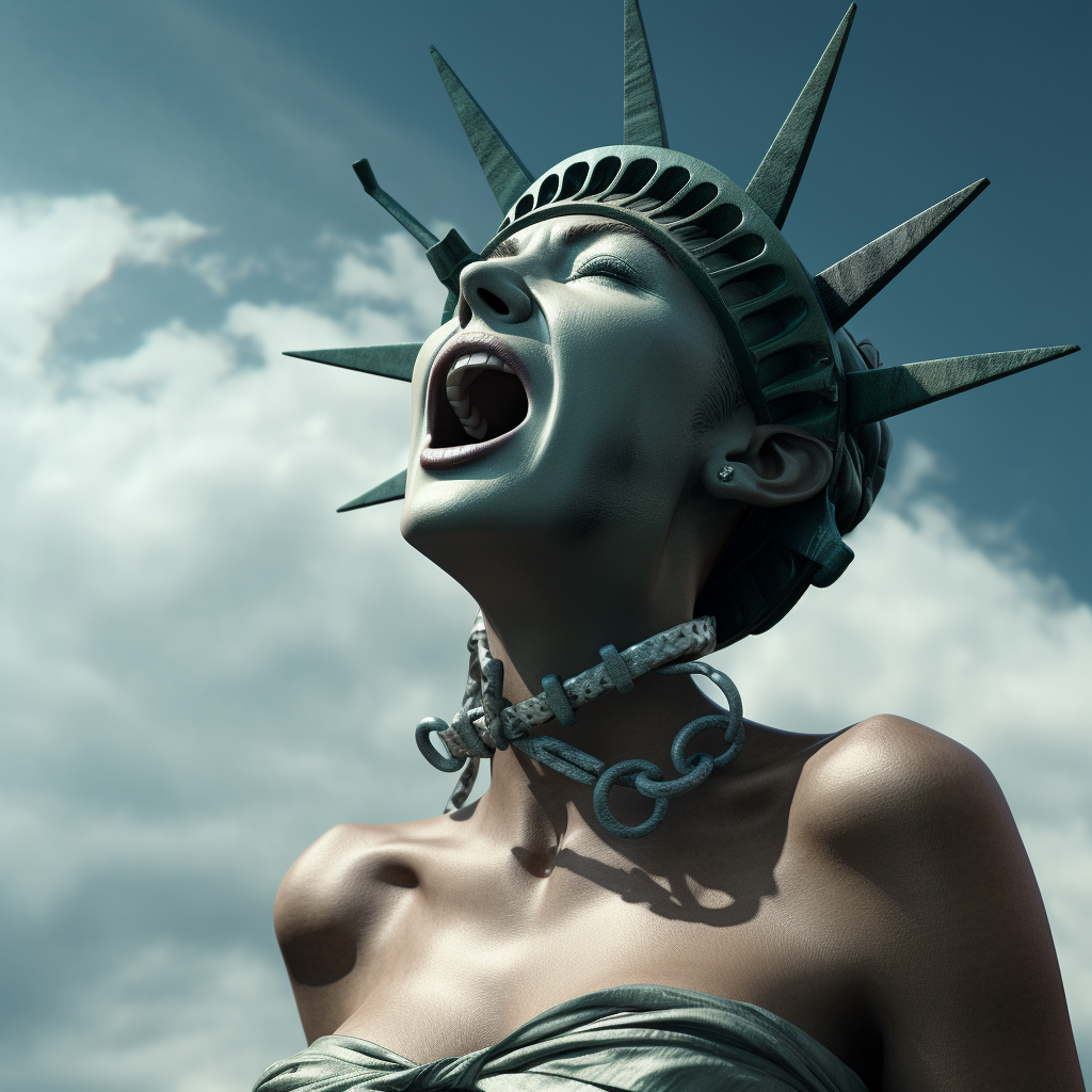 Statue of Liberty with Steel Gag