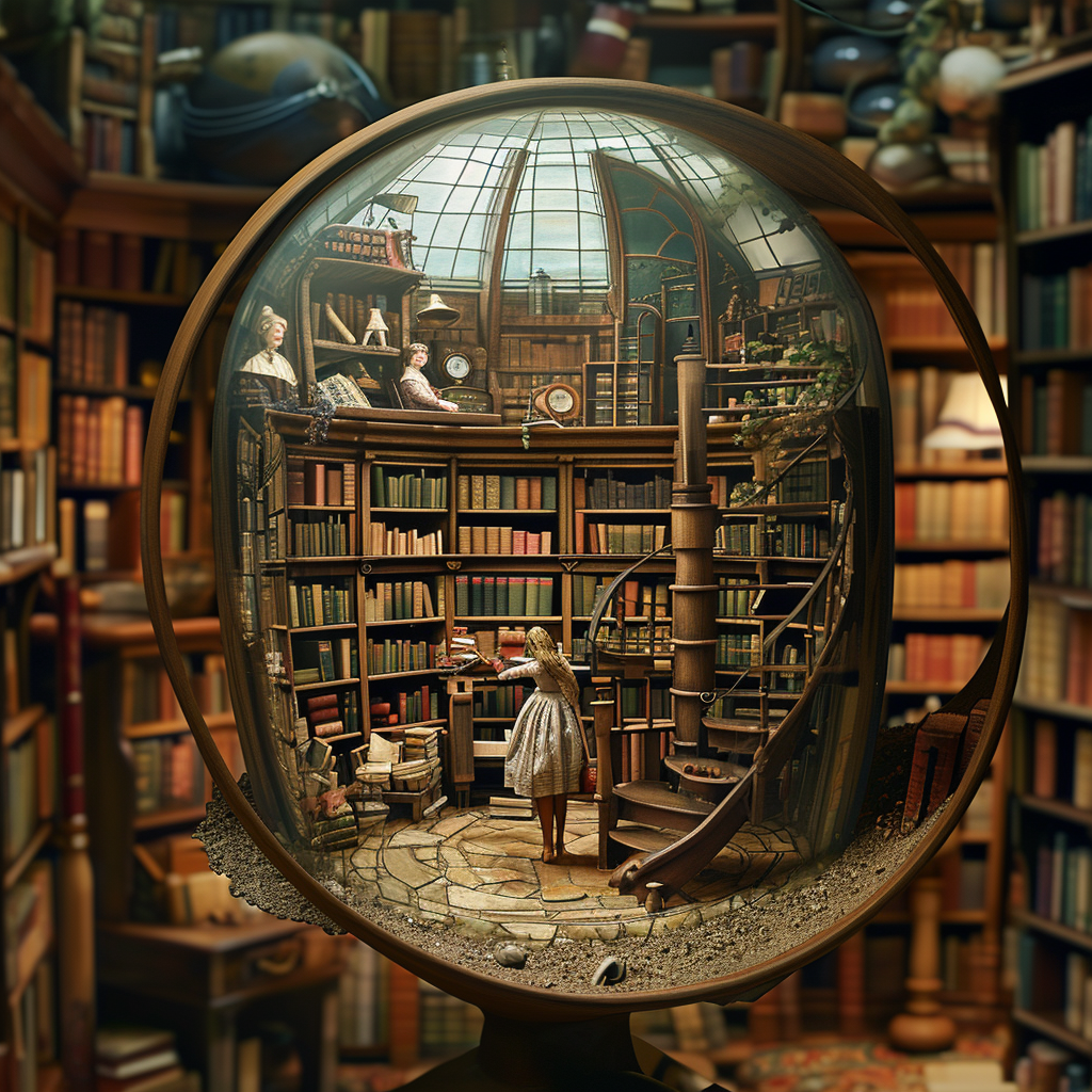 Tiny world library scene