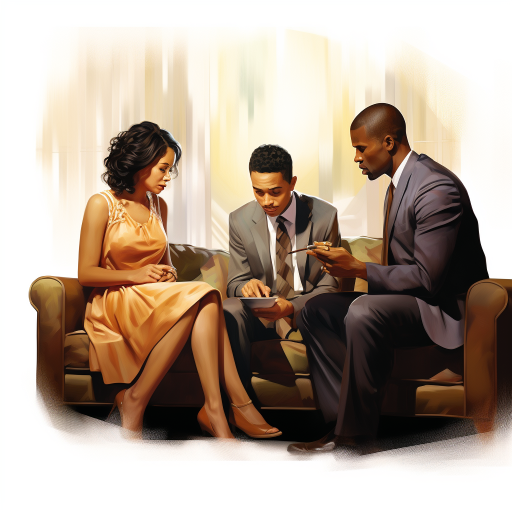 African American couple coaching session