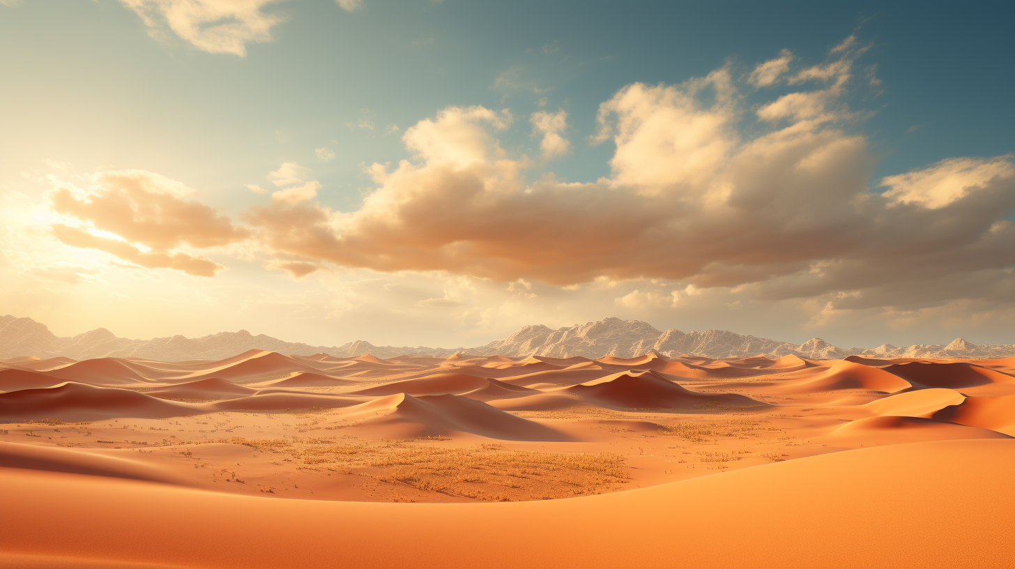 Desolate landscape consumed by sand dunes