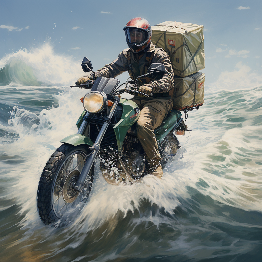 Lifesaver motorcycle sea delivery