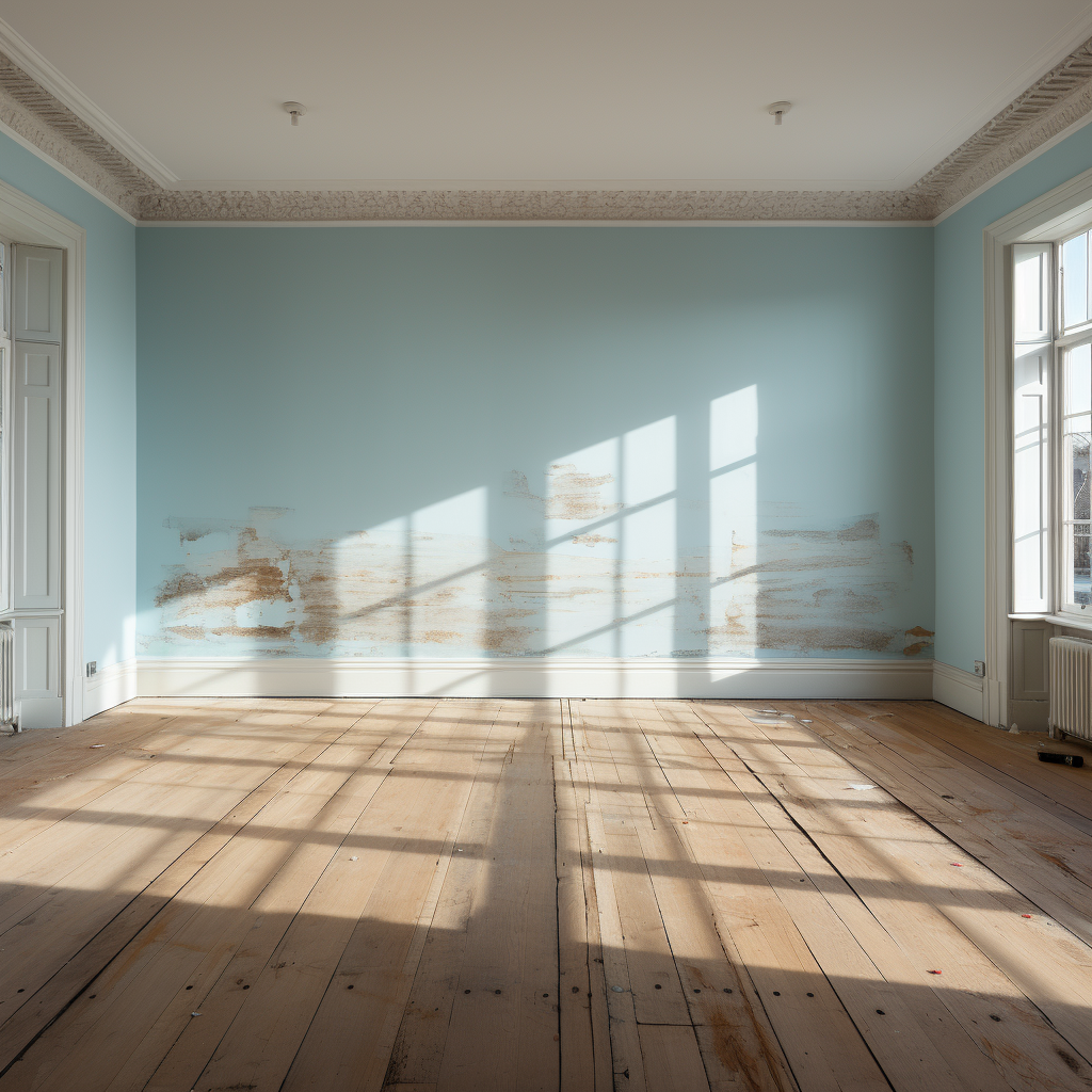 Light Blue Empty Living Room