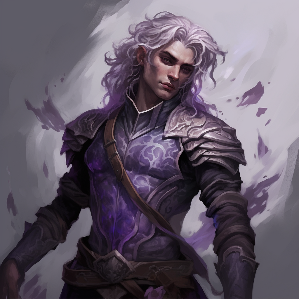 Lilac Male Drow Half-Elf Fantasy Rogue