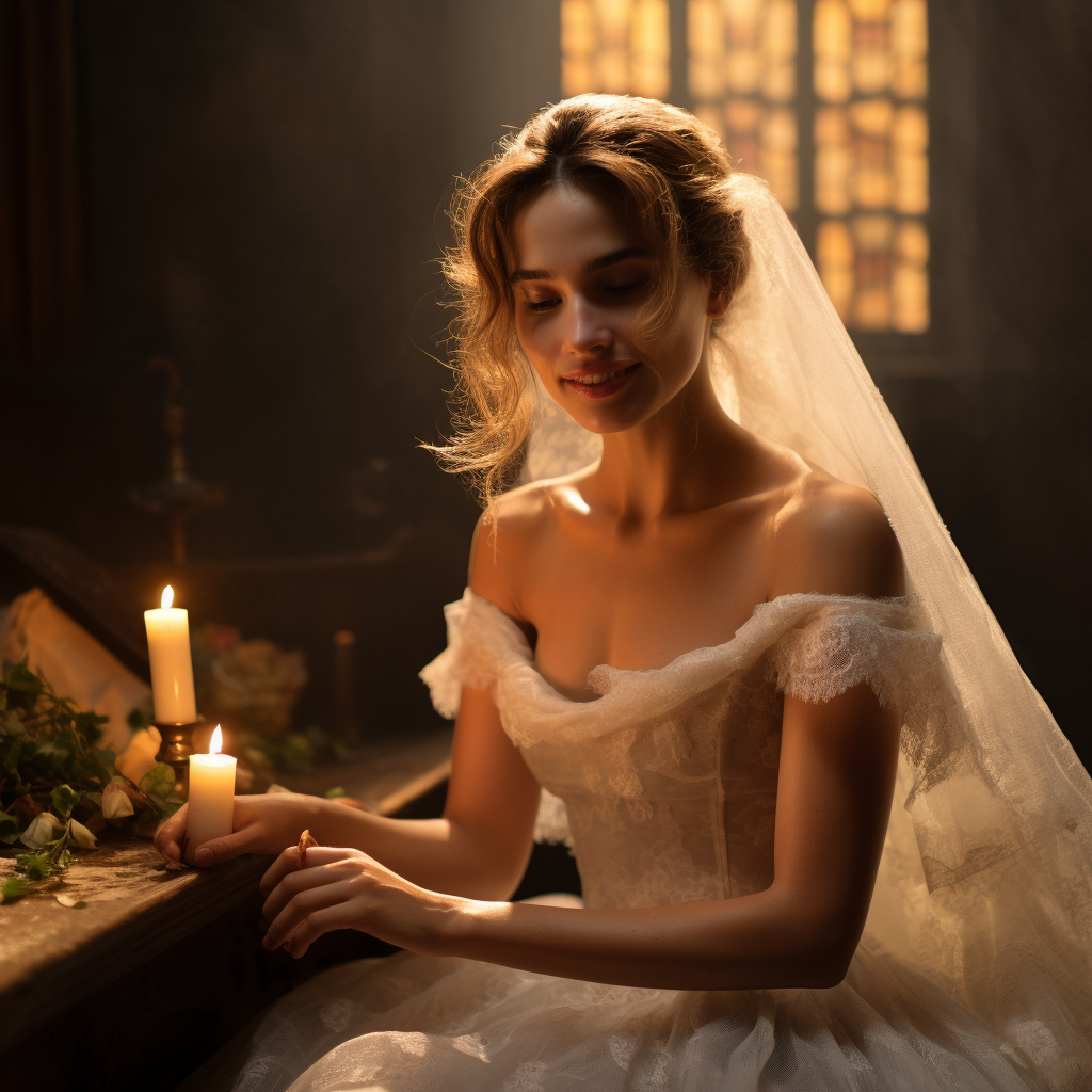 Lily James Wedding Dress Quaint Rustic Chapel