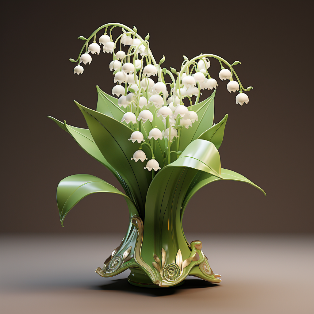 Beautiful Lily of the Valley Wood Detail