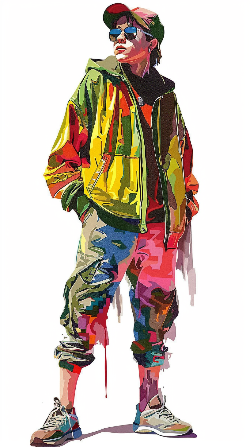 Colorful Latin Teen Boy Painting