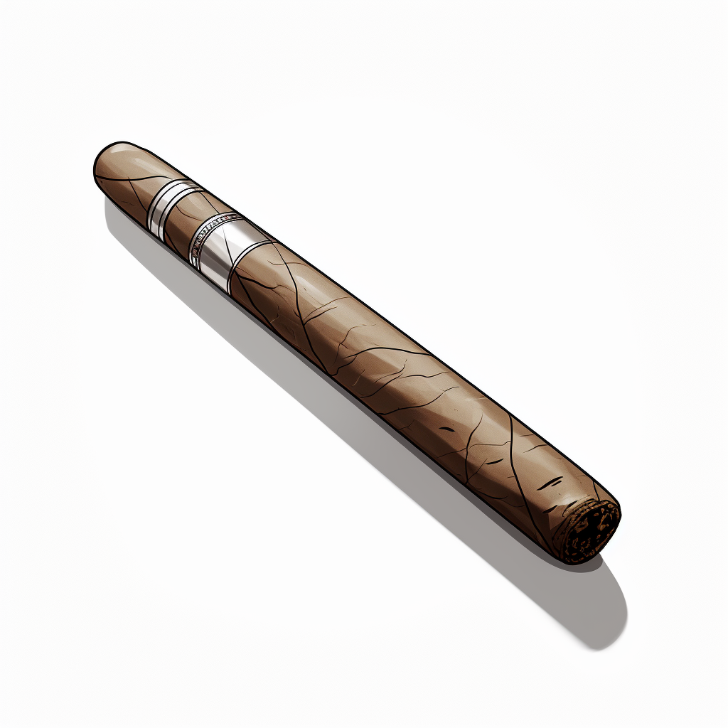 Minimalist line drawing of a cigar