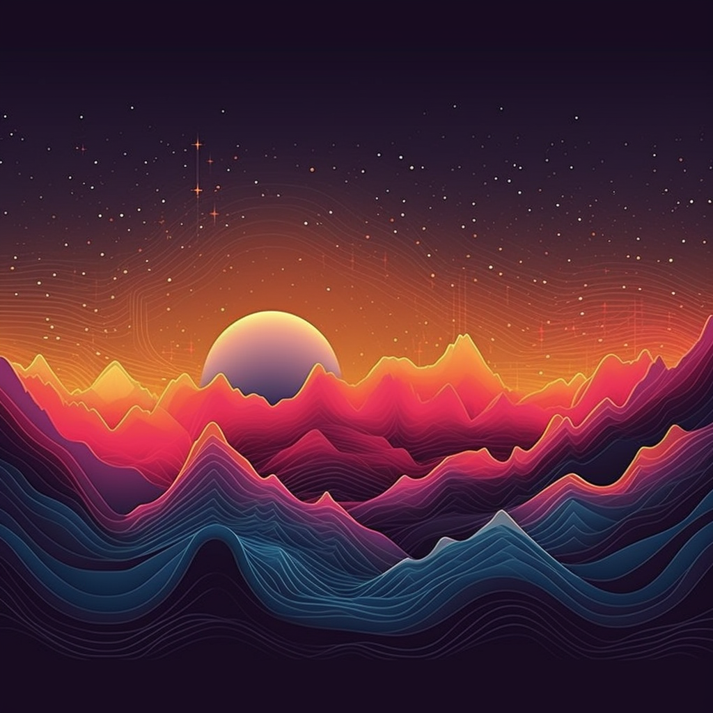 Colorful line graphic univers with gradients