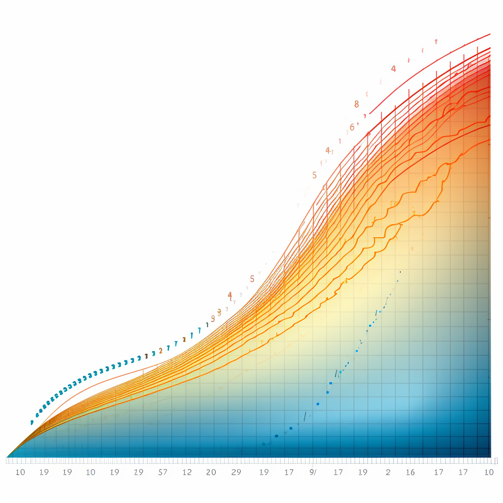 Linear graph depicting decreasing thermal energy