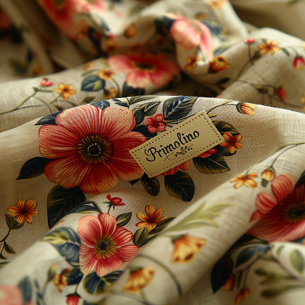 Close-up linen fabric Primolino Crasperia