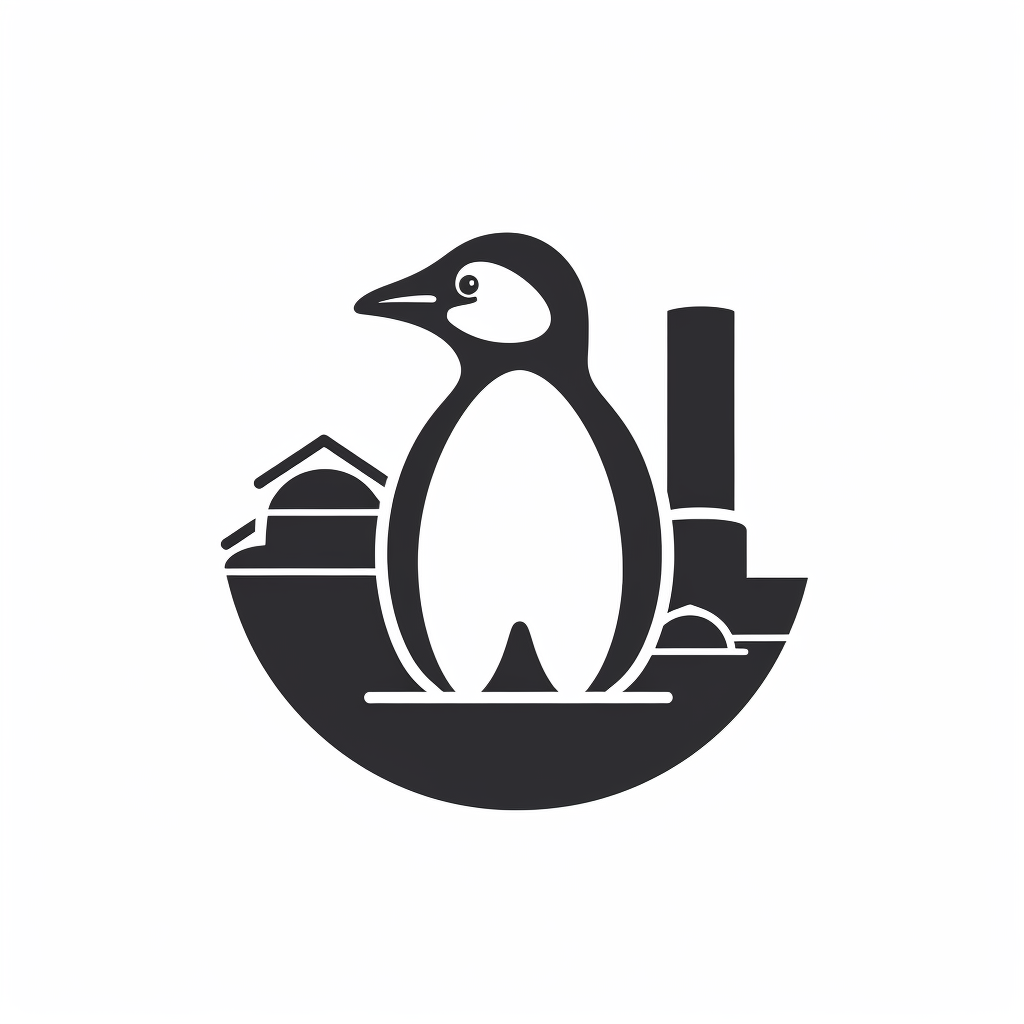 Minimalist Linux Factory Penguin Icon