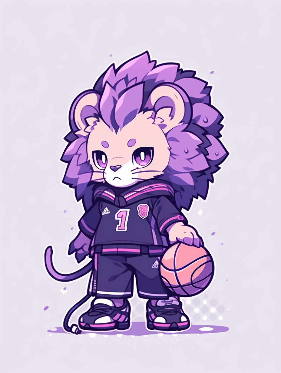 Minimalist Lion Basketball Jersey Illustration