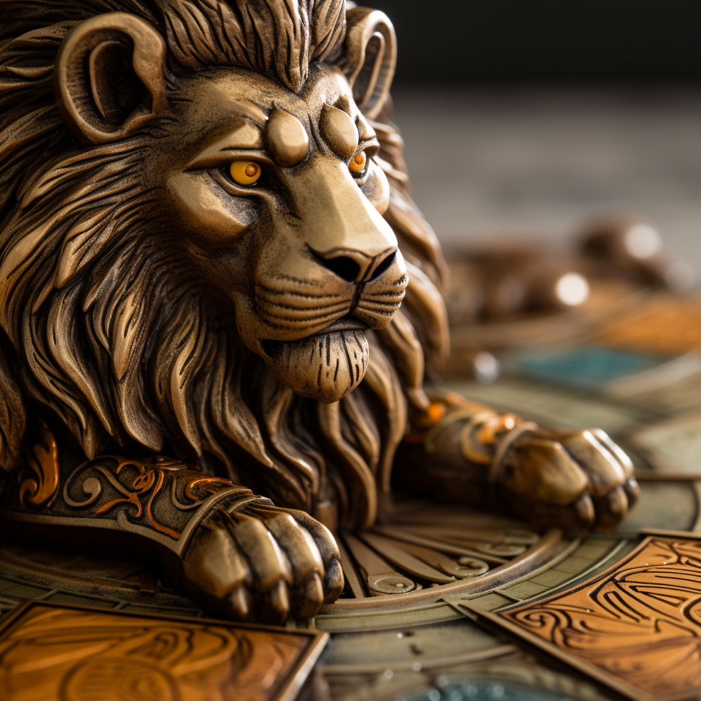 Closeup of Lion Game Piece