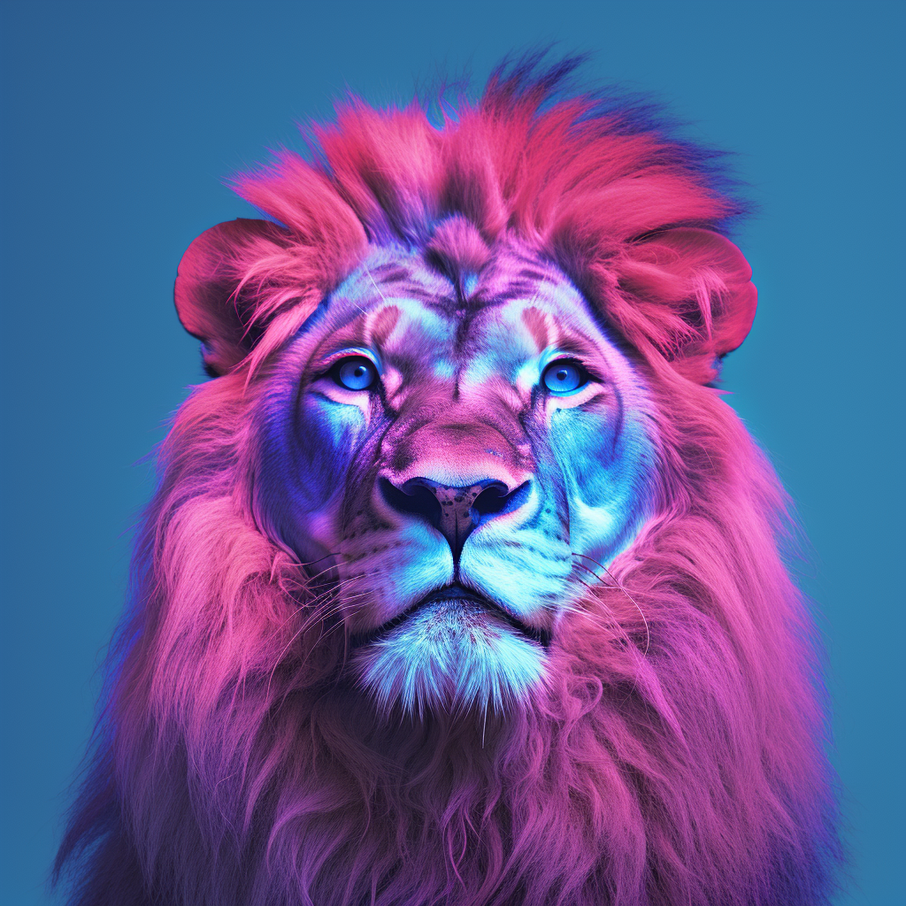 Lion with Minimalist Holosexual Aesthetic