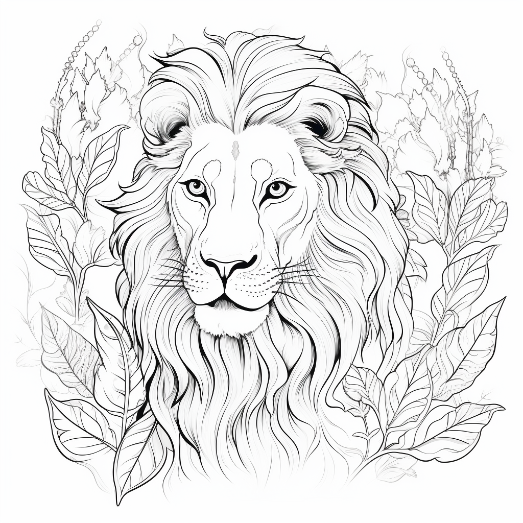 Lion Pride Coloring Outlines Image