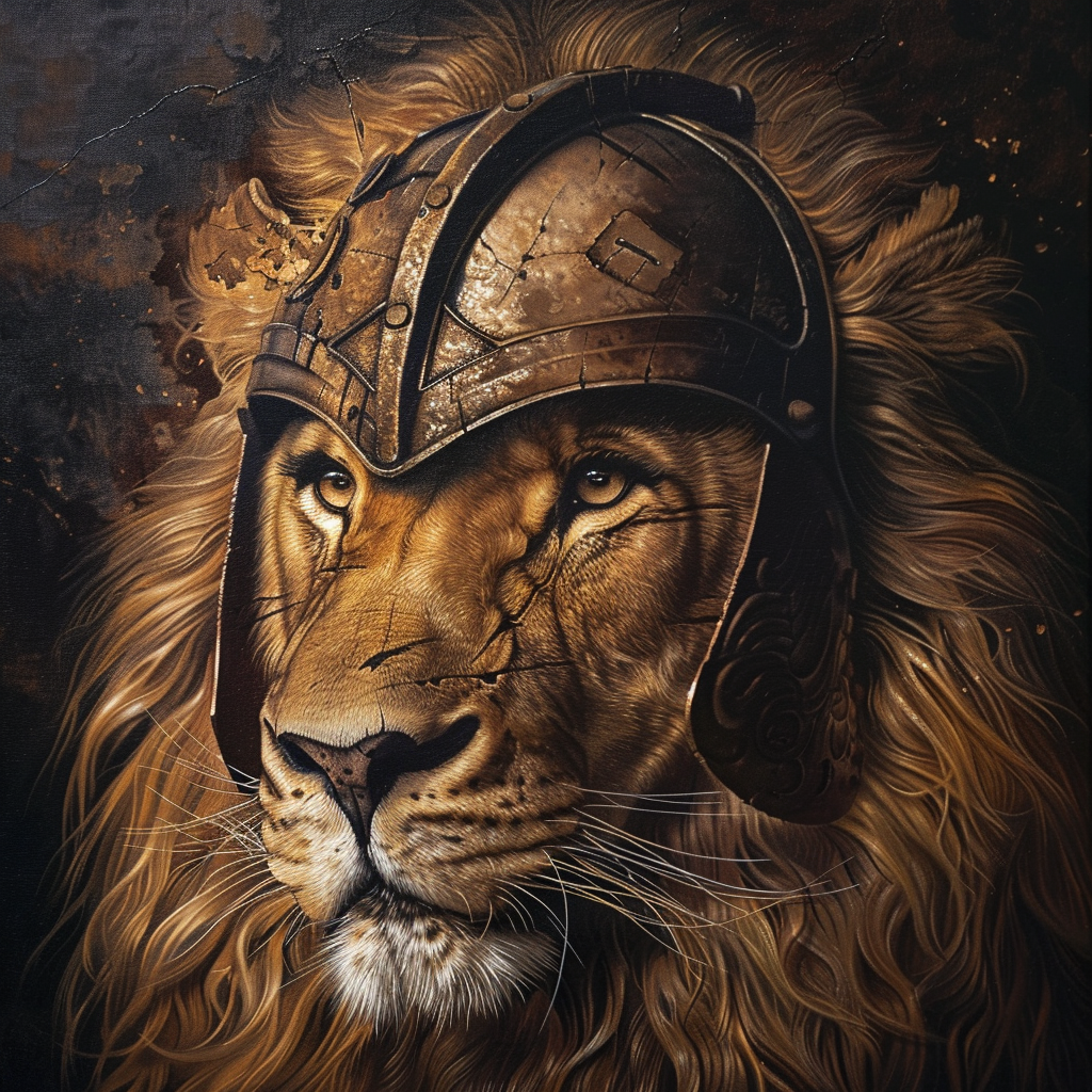 Lion Warrior Portrait Image