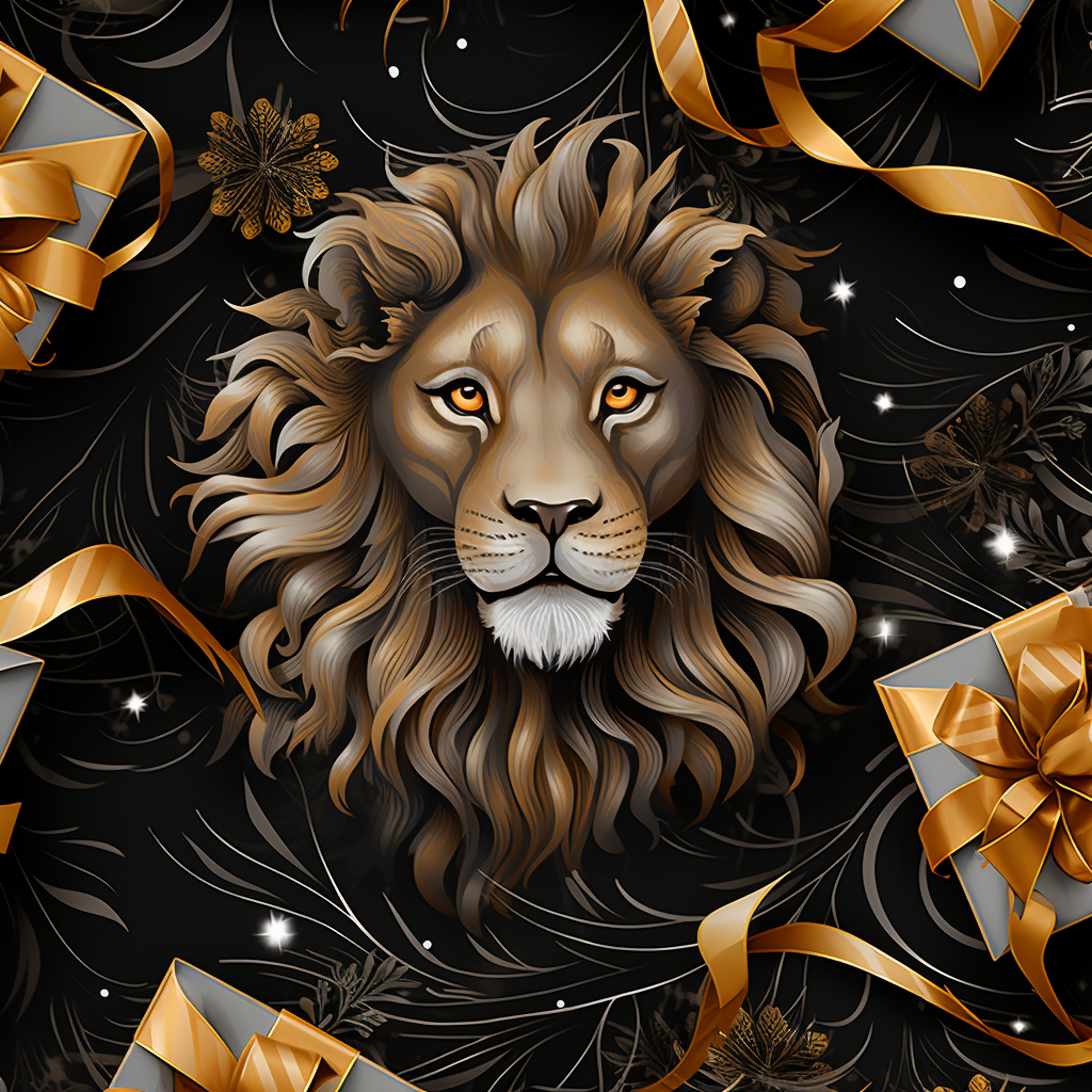 Lion Christmas Wrapping Paper